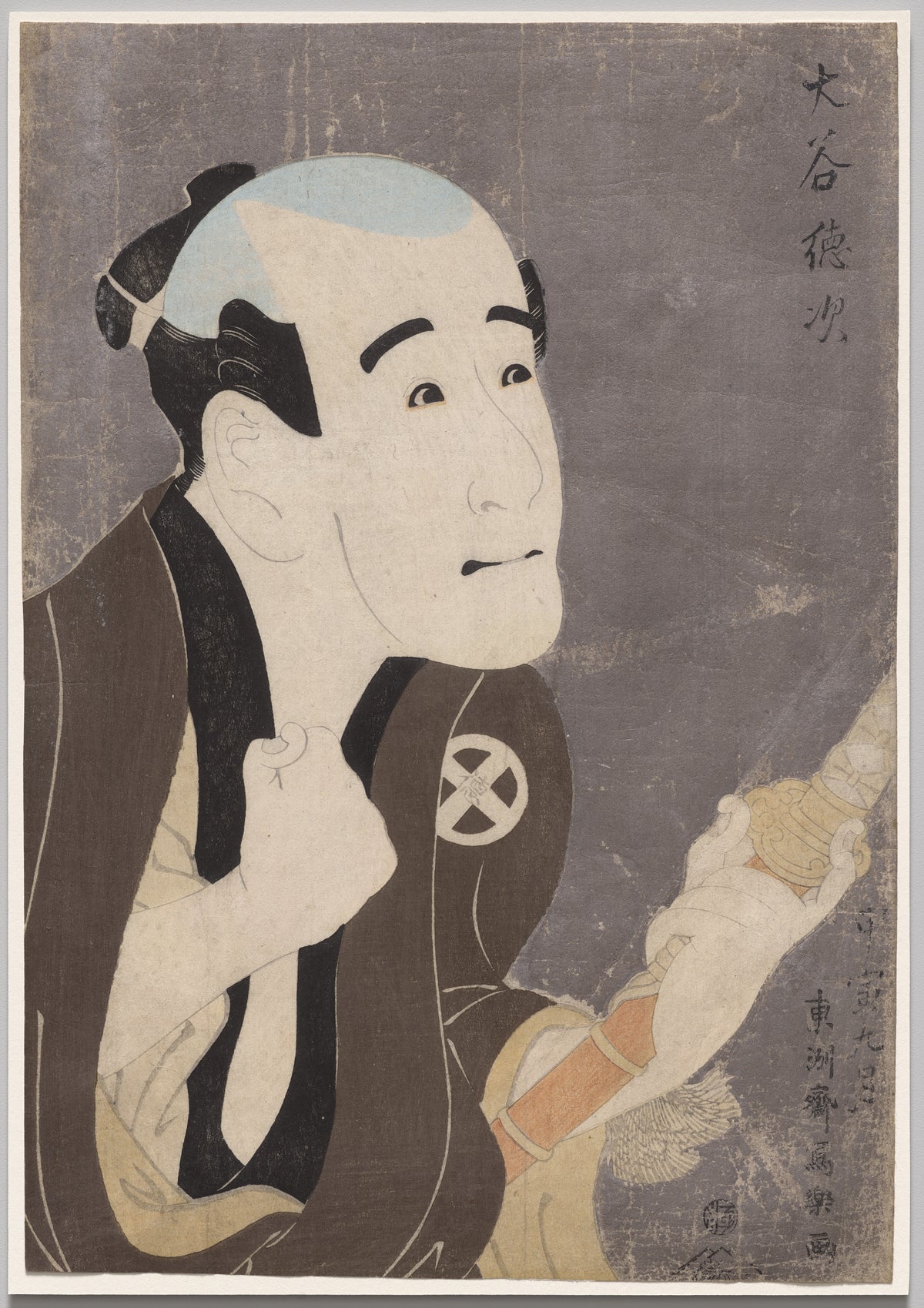 Tōshūsai Sharaku - Otani Tokuji I as the Retainer Sodesuke in "Flowering Irises: A Soga Vendetta of the Bunroku Era"