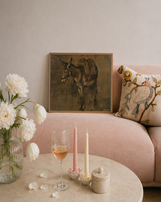 Carl Schuch - Donkey - framed print in a styled room