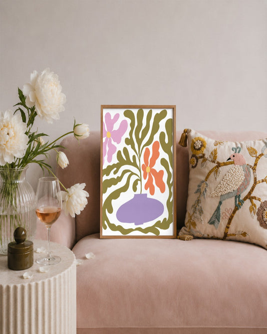 SENT Studio - Blooming Flowers Poster No. 49 - framed print in a styled room