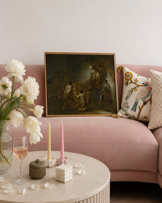 Grant Wood - Rescue by Firelight - framed print in a styled room