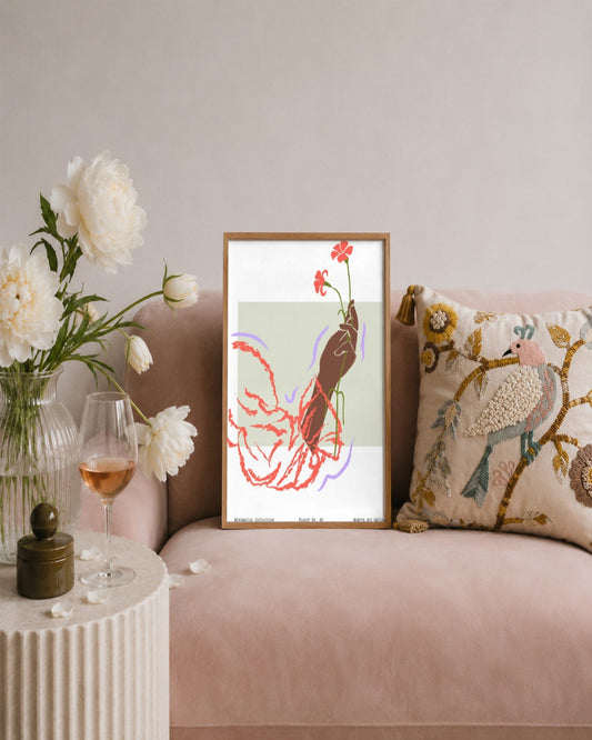 SENT Studio - Blooming Flowers Poster No. 49 - framed print in a styled room
