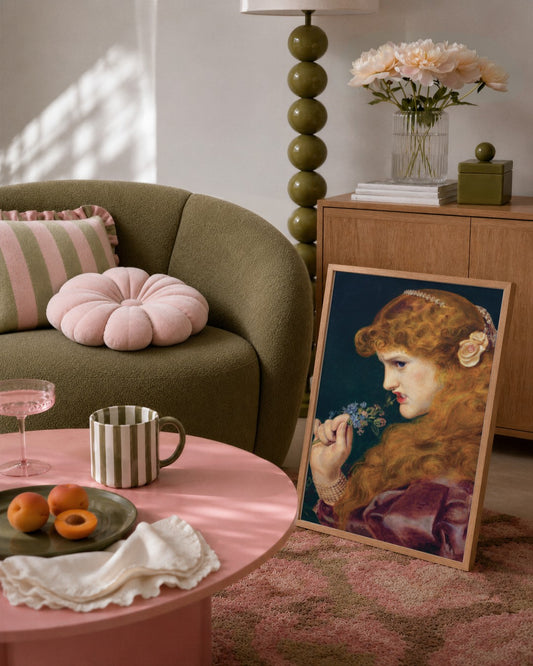 Frederick Sandys - Forget-Me-Not - framed print in a styled room