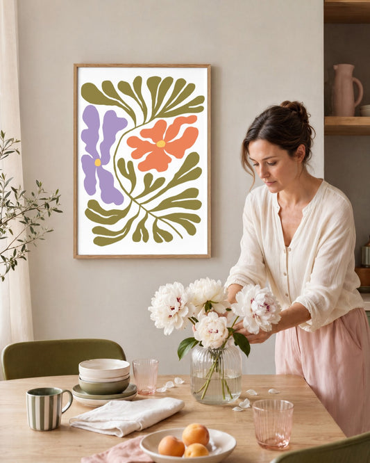 SENT Studio - Blooming Flowers Poster No. 46 - framed print in a styled room