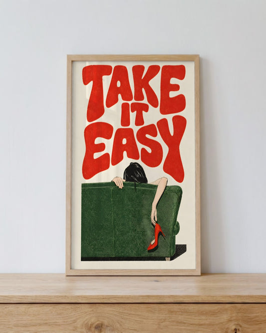 Felicity Hastings - Take It Easy - framed print in a styled room
