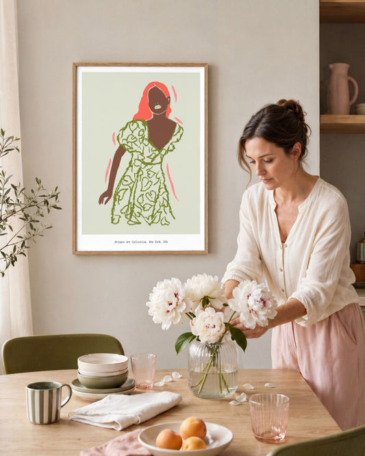 SENT Studio - Blooming Flowers Poster No. 4 - framed print in a styled room