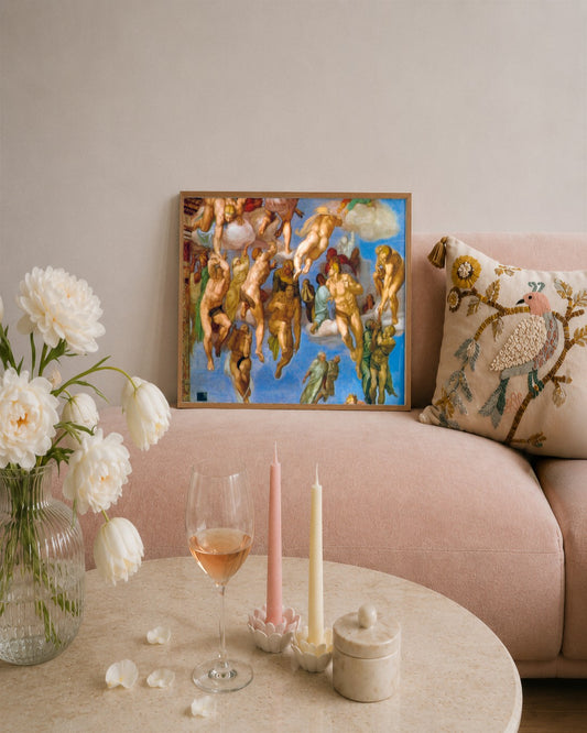 Renaissance Masters - Ascent of the Blessed - framed print in a styled room