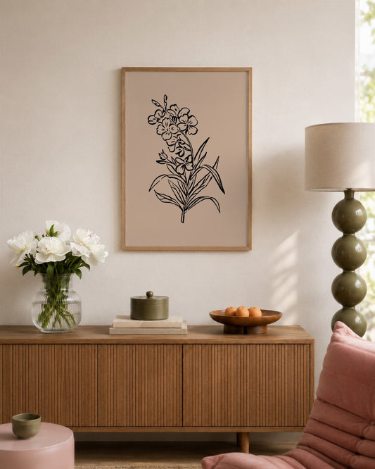 SENT Studio - Blooming Flowers Poster No. 60 - framed print in a styled room