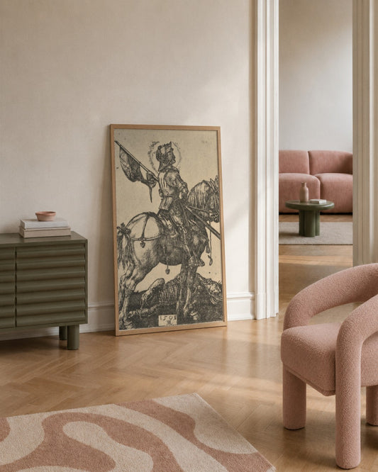 Albrecht Dürer - Saint George on Horseback - framed print in a styled room