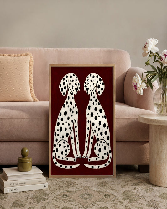 Gracie Cole - Spot Twins - framed print in a styled room