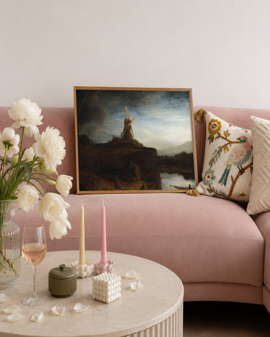 Rembrandt van Rijn - The Mill - framed print in a styled room