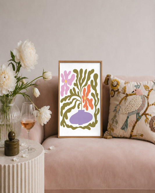 SENT Studio - Blooming Flowers Poster No. 49 - framed print in a styled room