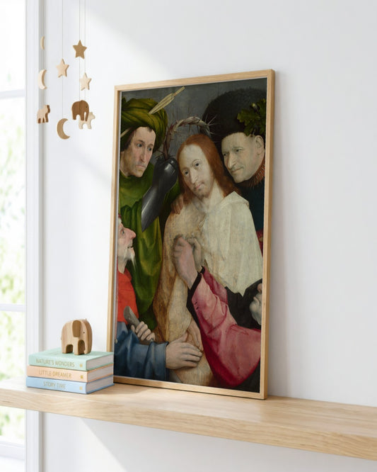 Hieronymus Bosch - Christ Mocked - framed print in a styled room