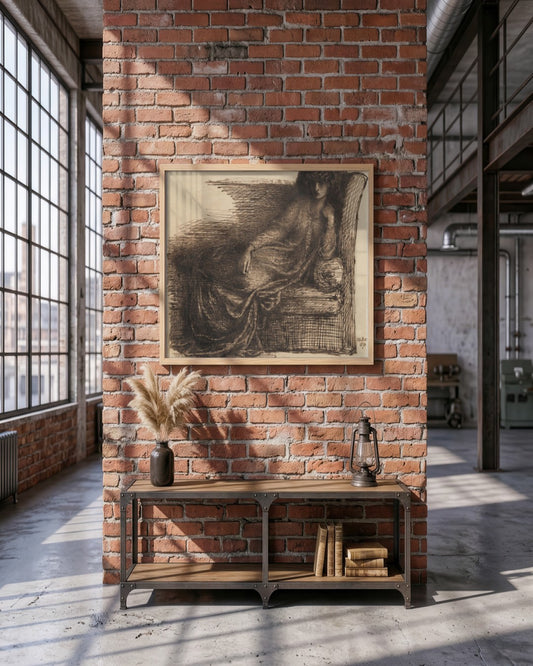 Dante Gabriel Rossetti - Reclining Lady - framed print in a styled room
