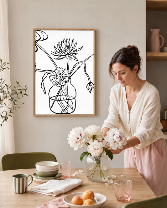 SENT Studio - Blooming Flowers Poster No. 35 - framed print in a styled room