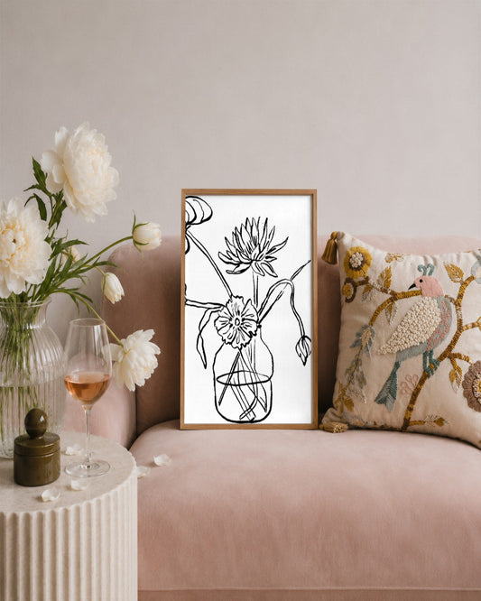 SENT Studio - Blooming Flowers Poster No. 35 - framed print in a styled room