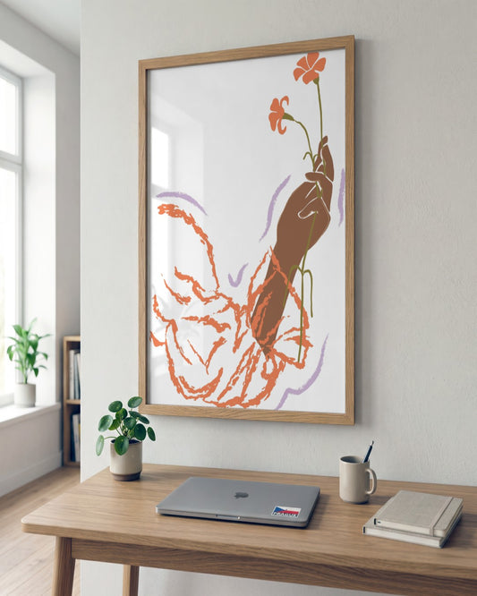 SENT Studio - Blooming Flowers Poster No. 42 - framed print in a styled room