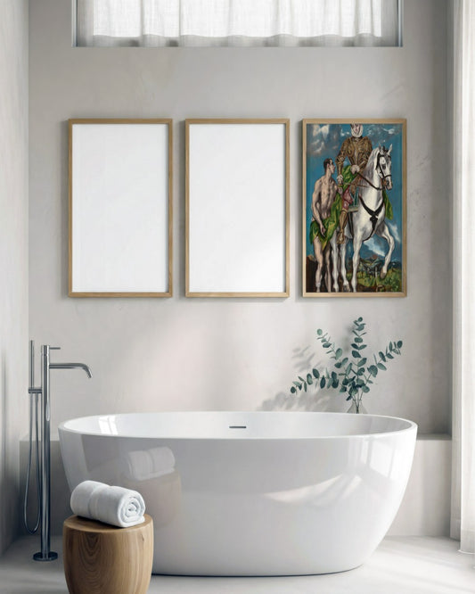 El Greco - Saint Martin and the Beggar - framed print in a styled room