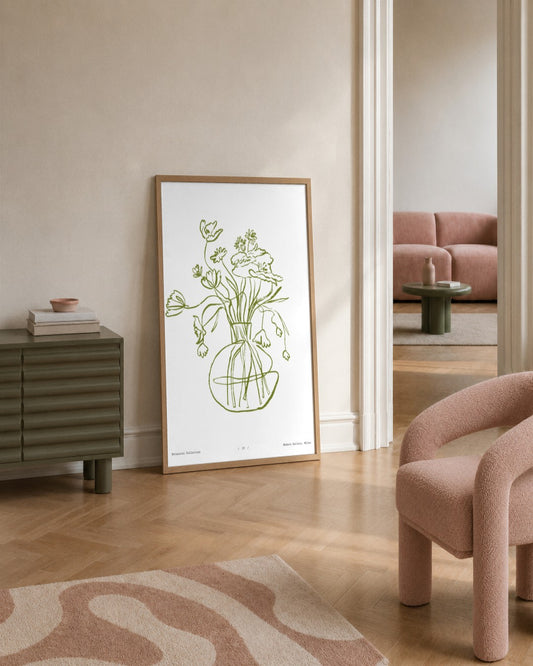 SENT Studio - Blooming Flowers Poster No. 19 - framed print in a styled room