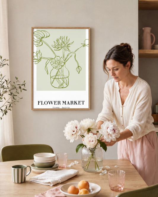 SENT Studio - Blooming Flowers Poster No. 35 - framed print in a styled room