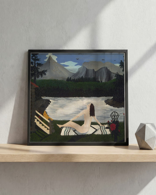 Horace Pippin - Bather by the Lake - framed print in a styled room