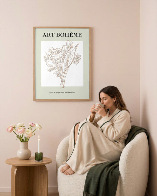 SENT Studio - Blooming Flowers Poster No. 39 - framed print in a styled room