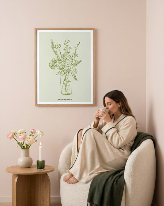 SENT Studio - Blooming Flowers Poster No. 5 - framed print in a styled room