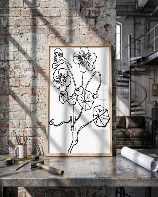 SENT Studio - Blooming Flowers Poster No. 28 - framed print in a styled room