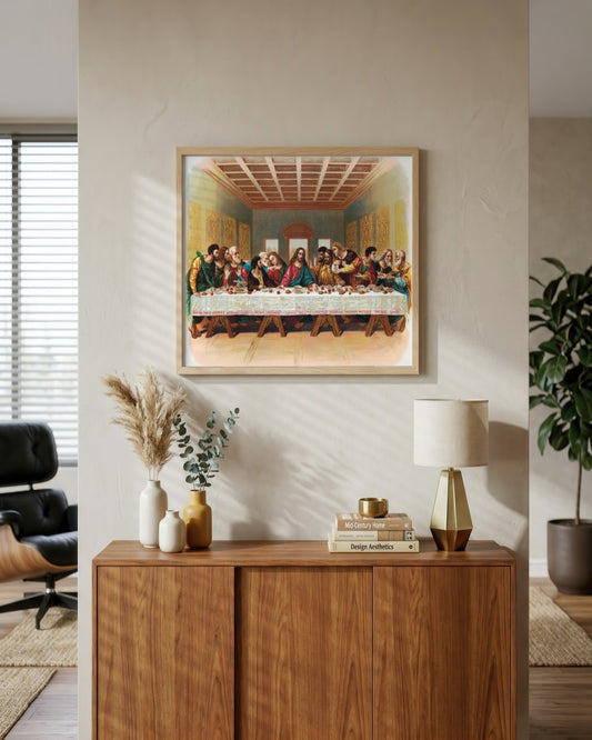Leonardo da Vinci - The Last Supper - framed print in a styled room