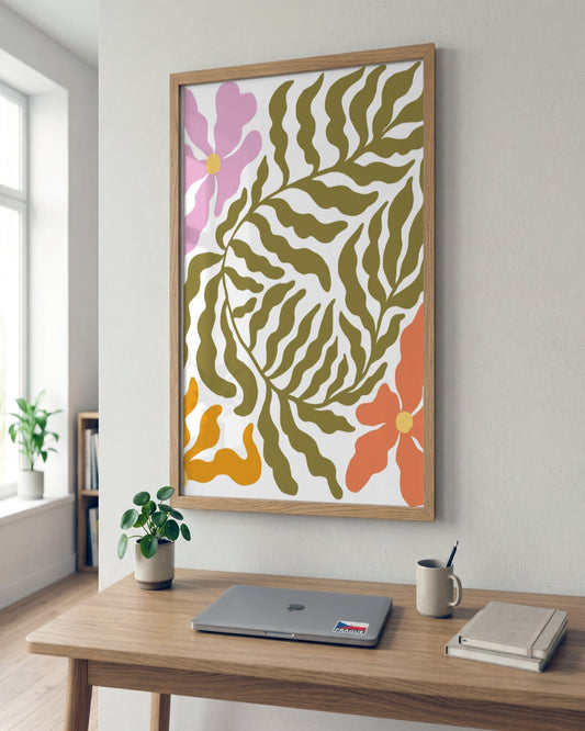 SENT Studio - Blooming Flowers Poster No. 37 - framed print in a styled room