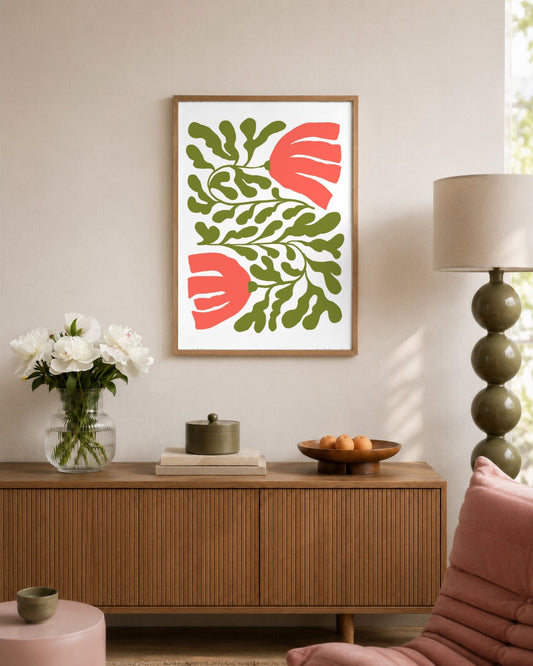 SENT Studio - Blooming Flowers Poster No. 41 - framed print in a styled room
