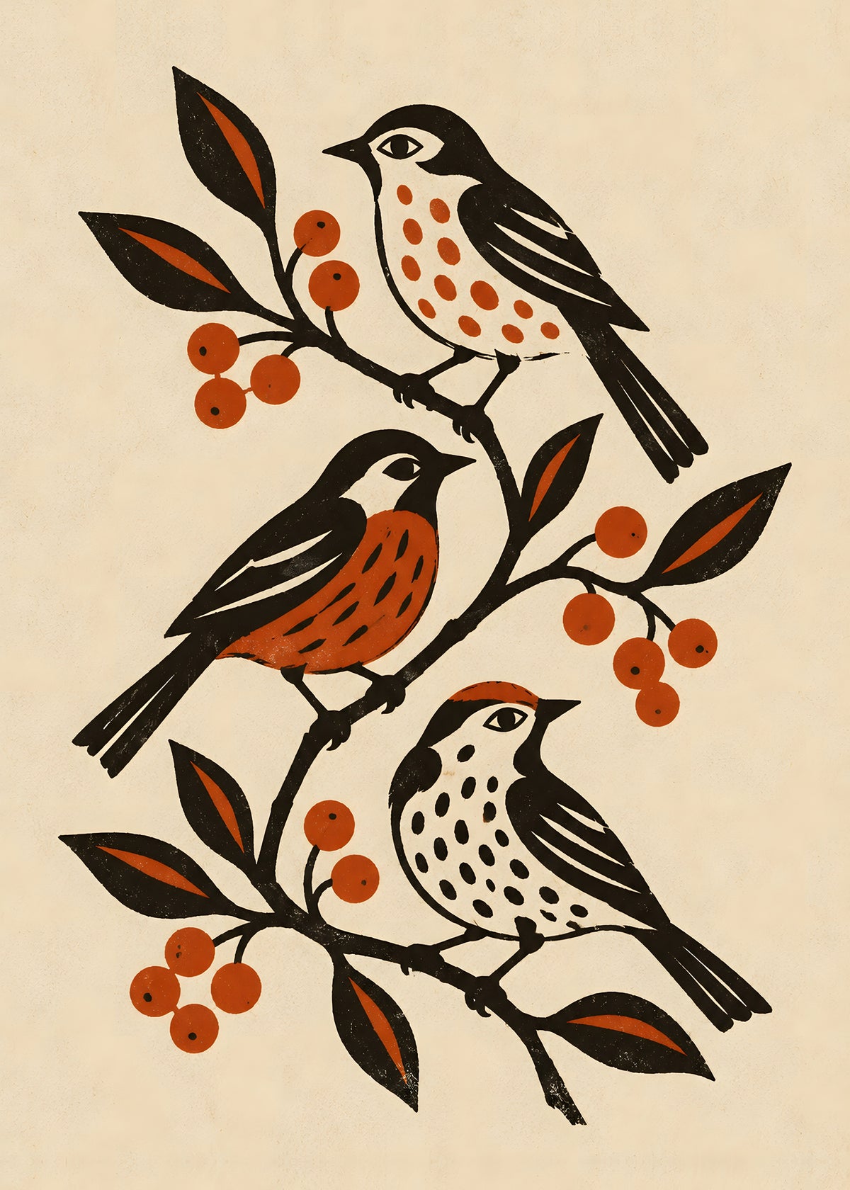 Elise Savoy - Folk Birds - original artwork
