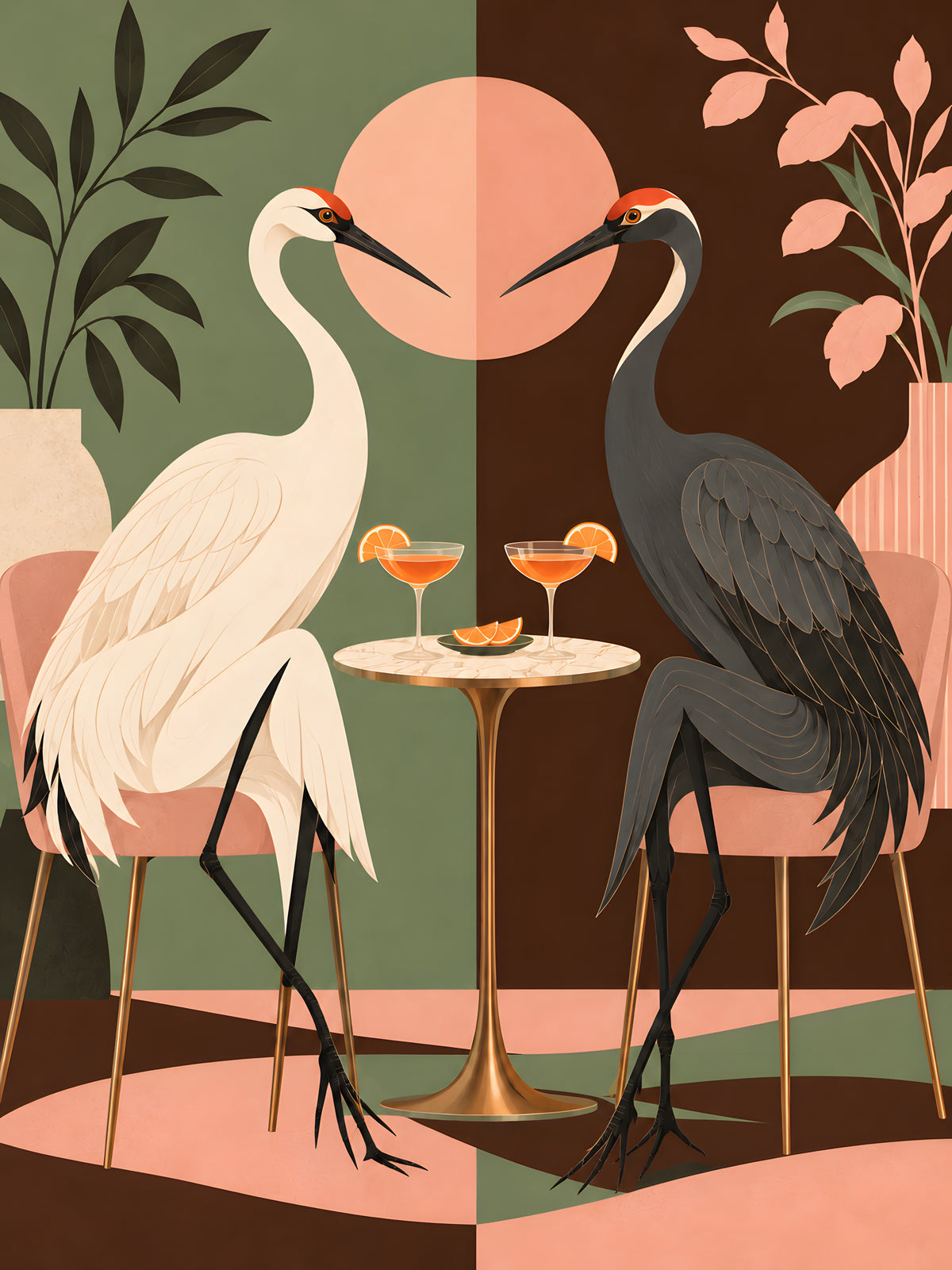 Elise Rowan - Cocktail Cranes - original artwork