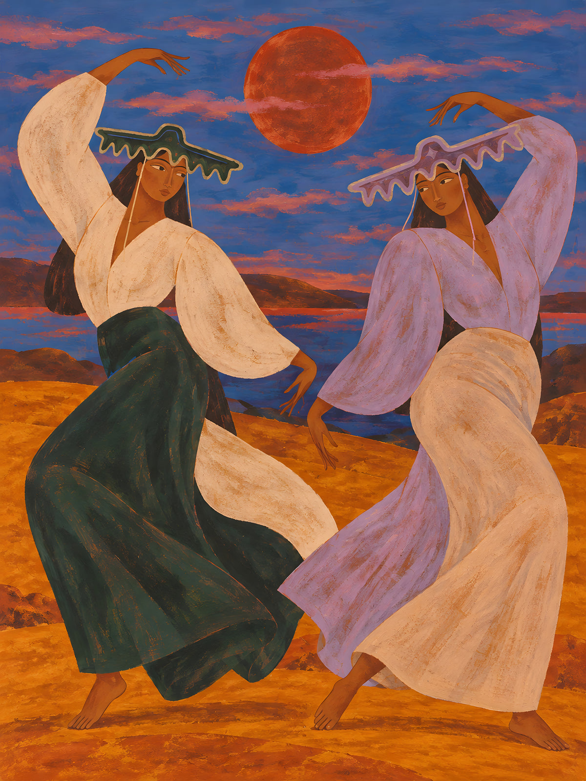 Alice Fray - Dancing Beneath the Red Moon - original artwork