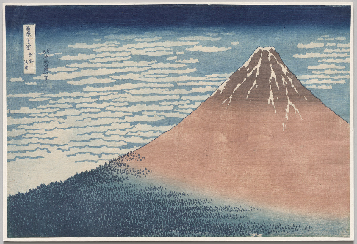 Katsushika Hokusai - South Wind, Clear Sky, from Thirty-Six Views of Mount Fuji