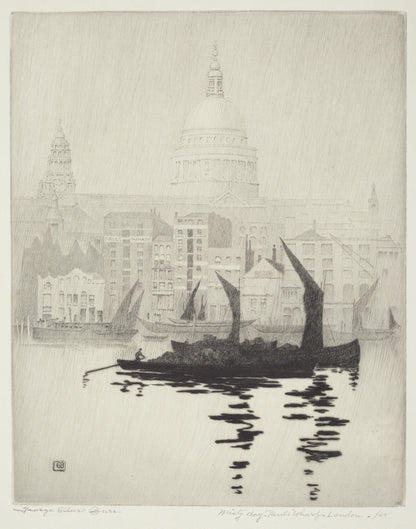 Misty Day, Paul's Wharf, London - original artwork