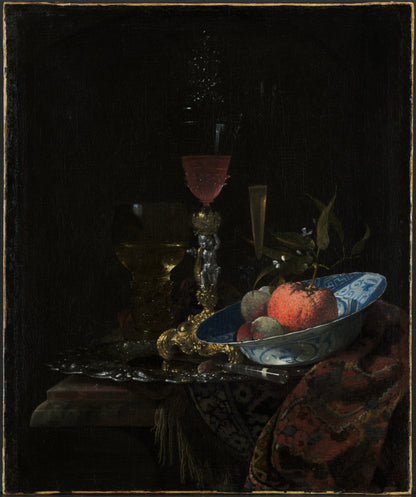 Willem Kalf - Wineglass and a Bowl of Fruit