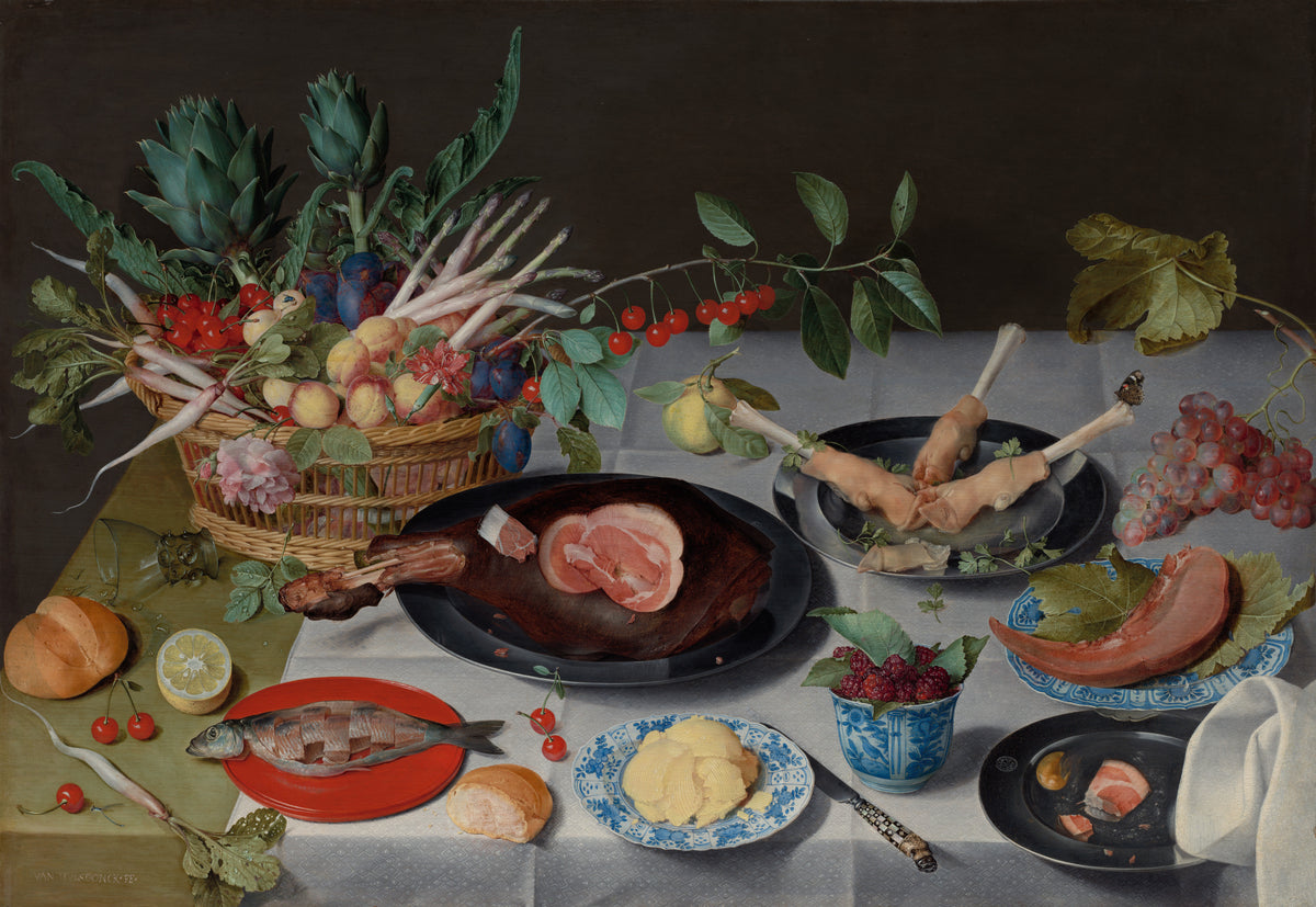 Jacob van Hulsdonck - Still Life with Meat, Fish, Vegetables, and Fruit