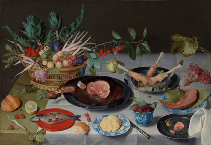 Jacob van Hulsdonck - Still Life with Meat, Fish, Vegetables, and Fruit