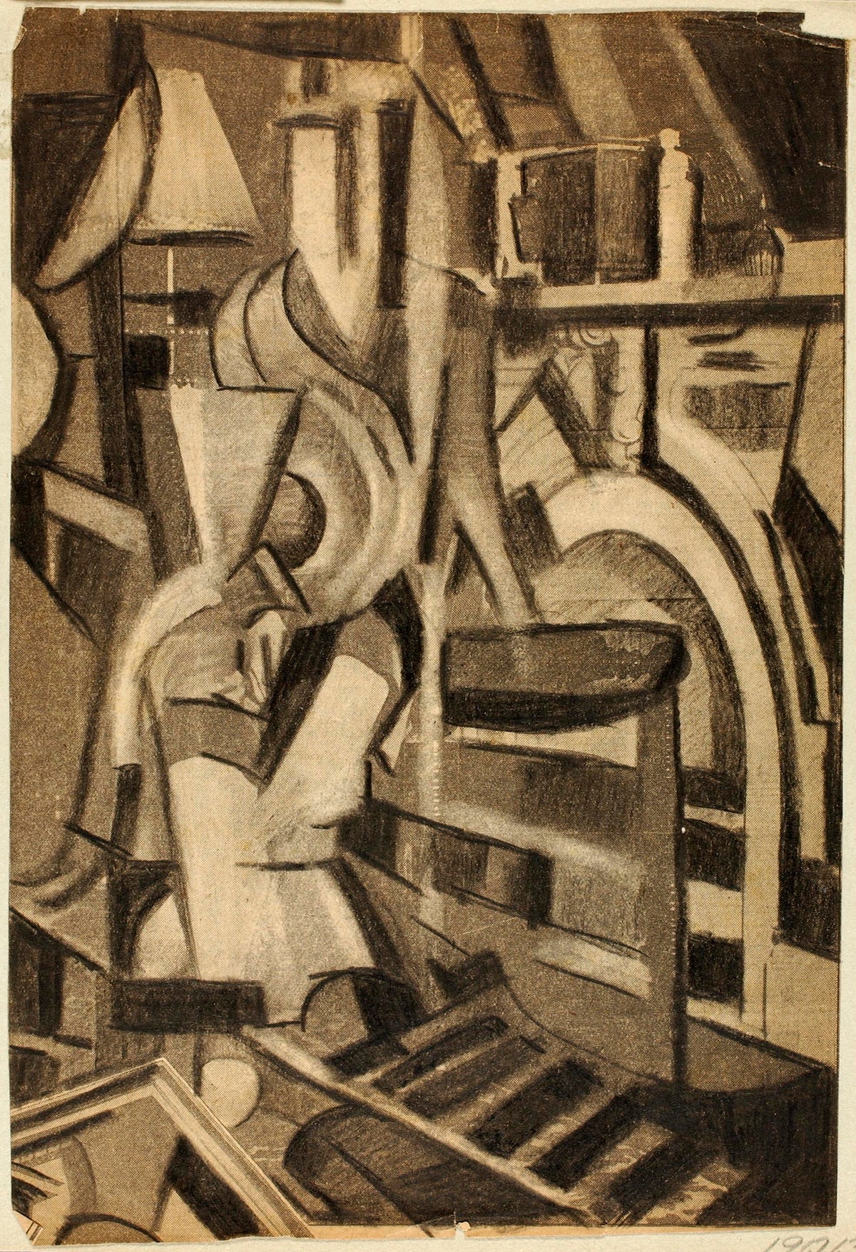 Carl Newman - Abstract--Seated Figure