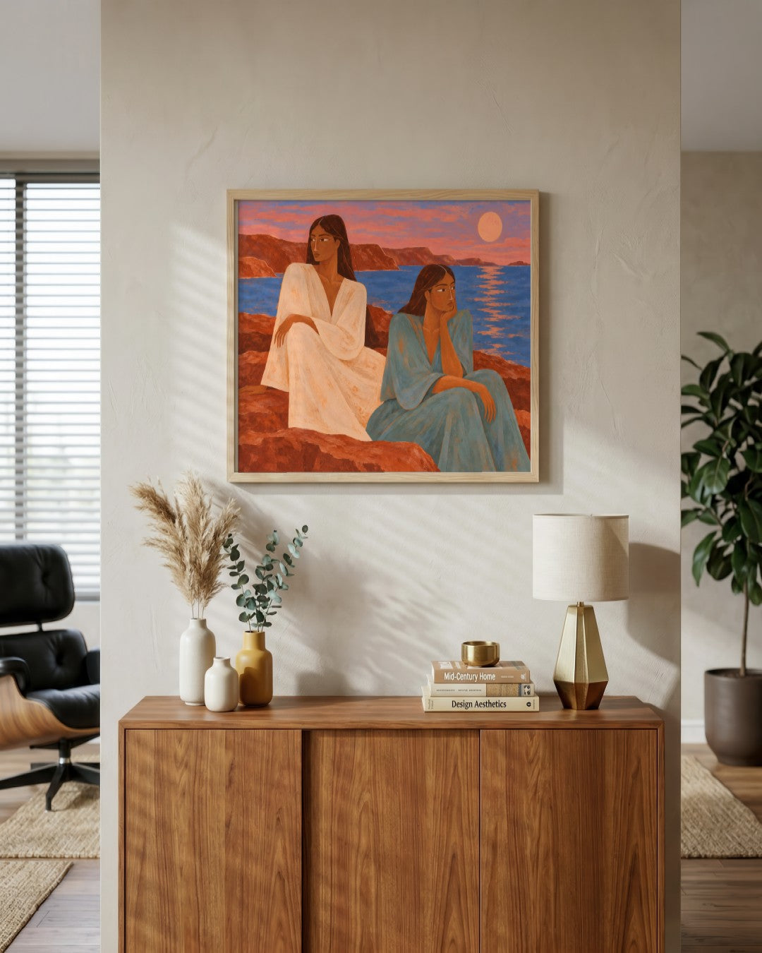 Alice Fray - Twilight Reflection - framed print in a styled room