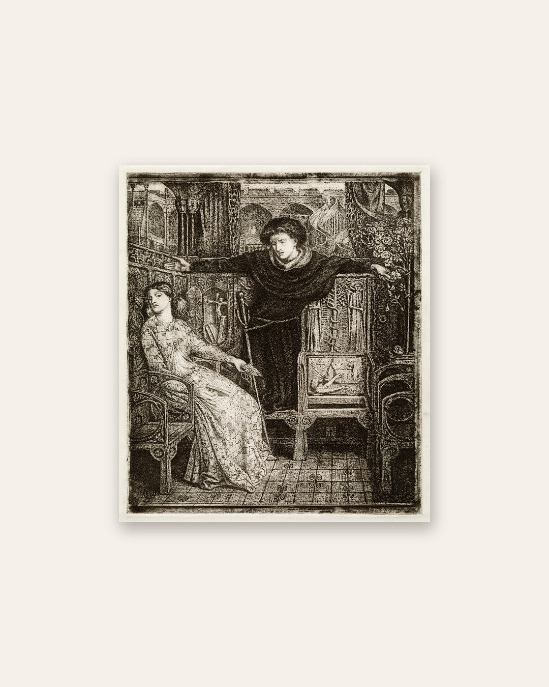 Dante Gabriel Rossetti - Couple in a Gothic Chamber
