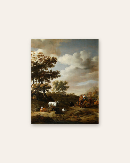 Abraham Jansz. Begeyn - Pastoral Landscape with a White Horse