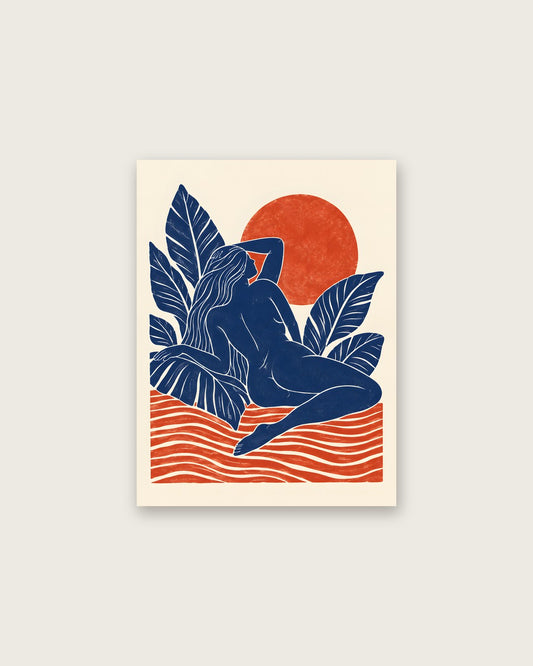 Yavr Johanssen - Reclining Figure Among Tropical Leaves