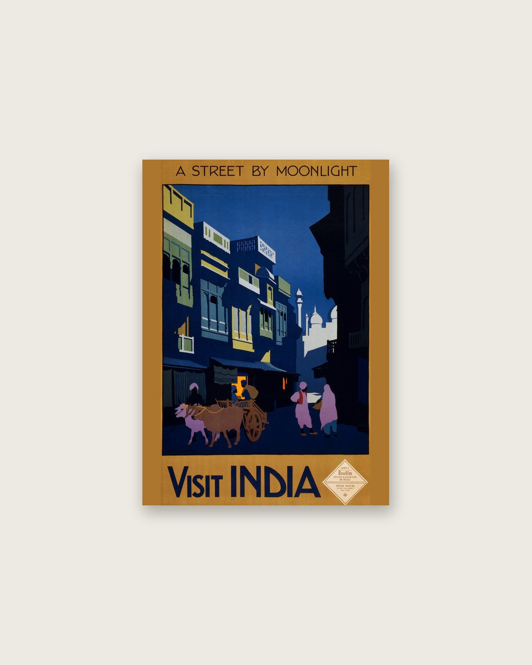 Visit India - A Street by Moonlight