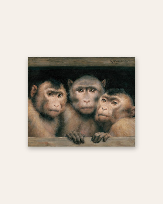 Gabriel von Max - Three Macaques