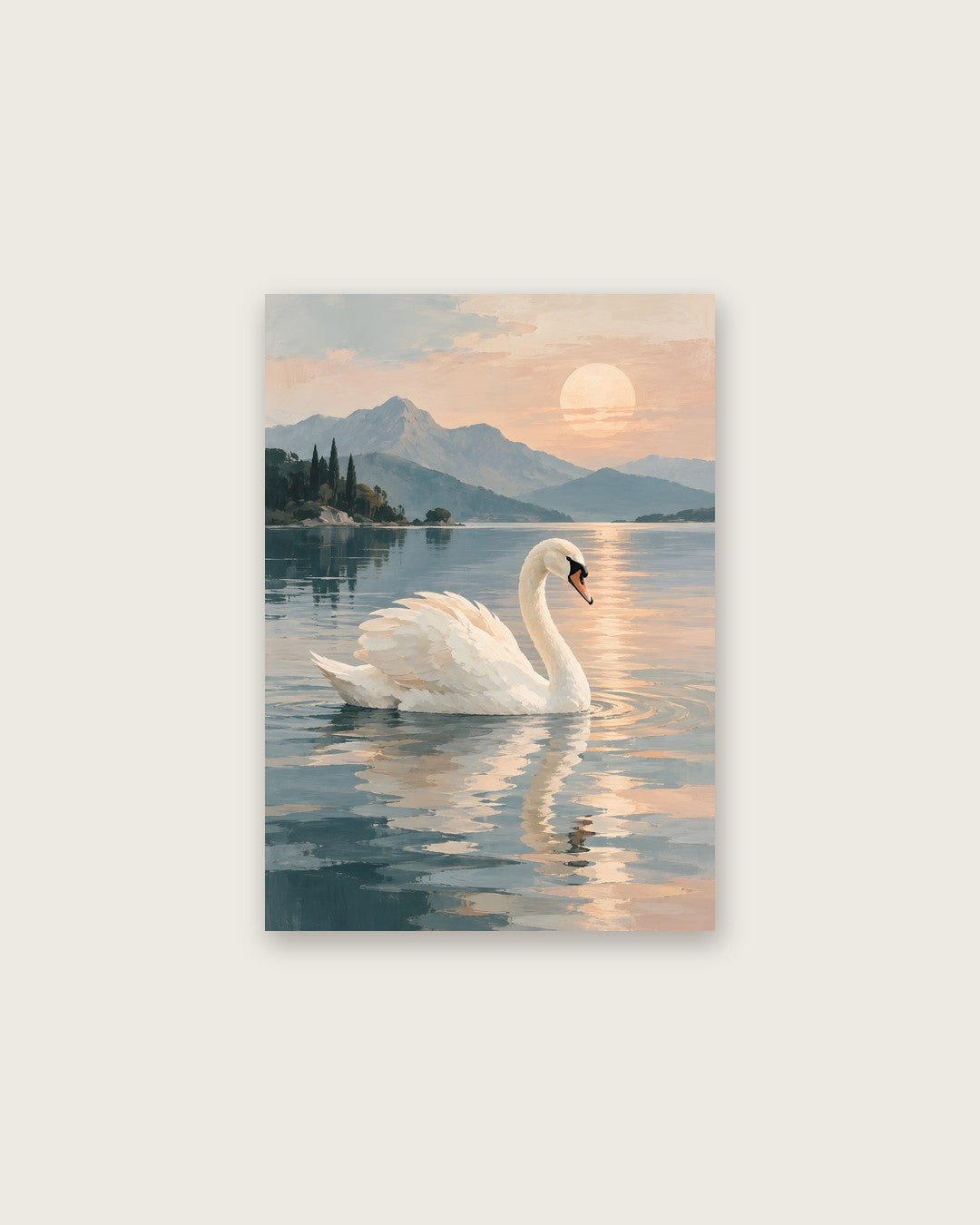 Jennet Hampsonn - Swan at Dawn on a Misty Lake