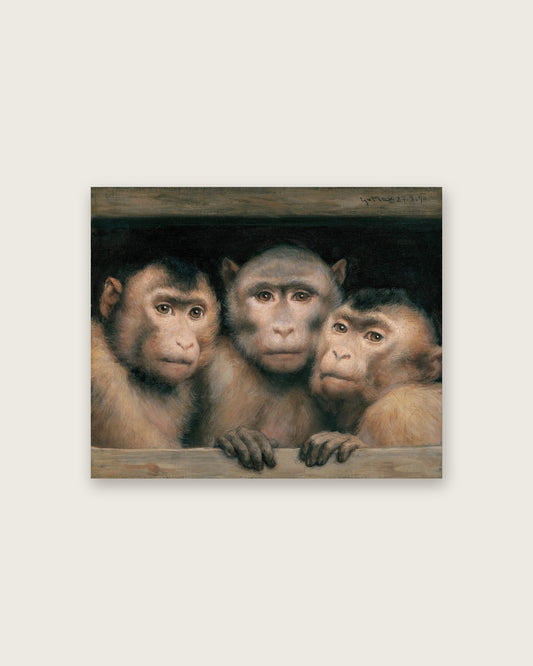 Gabriel von Max - Three Macaques