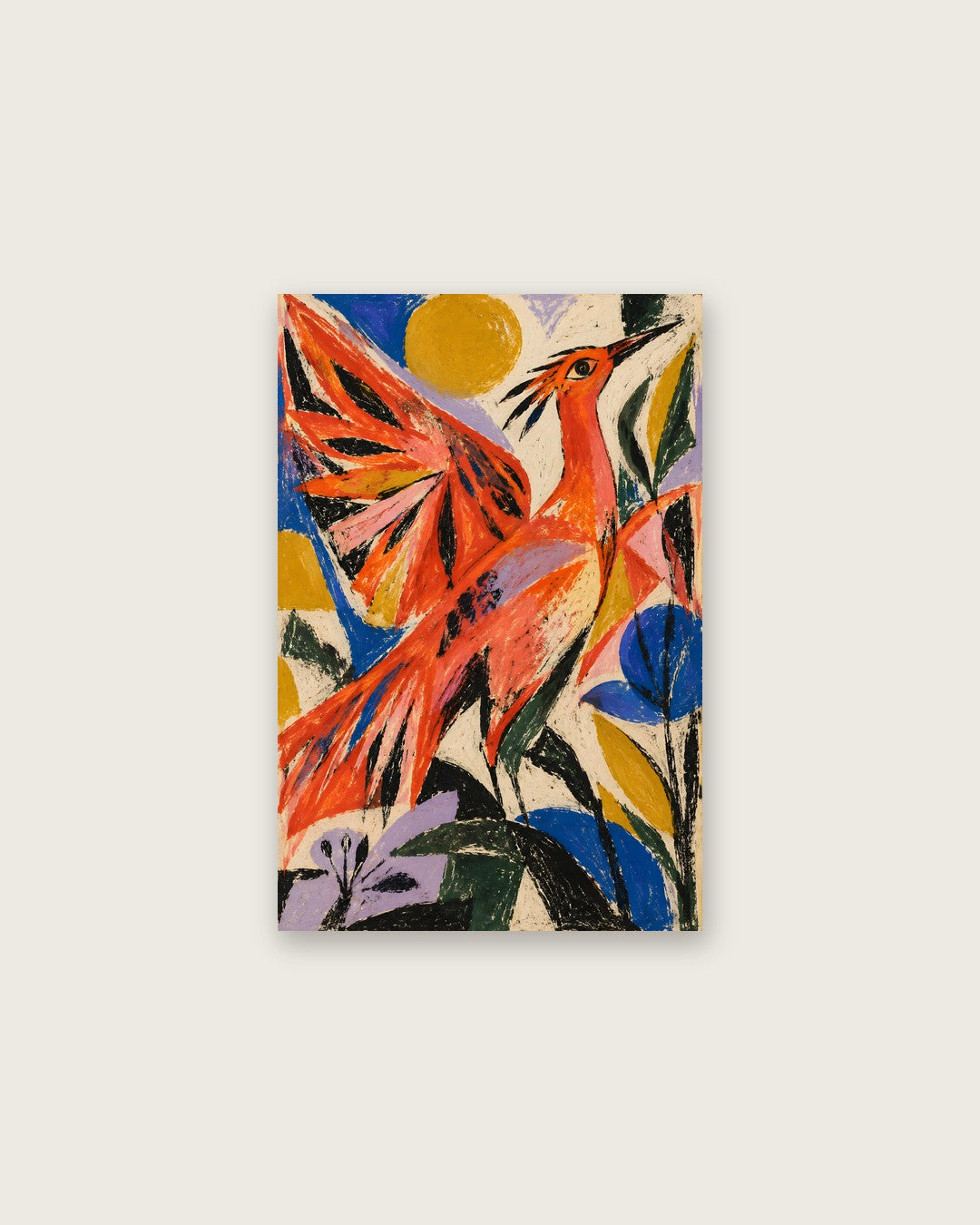 Faris Mcgee - A Bold Abstract Expressionist Oil Pastel Crayon P