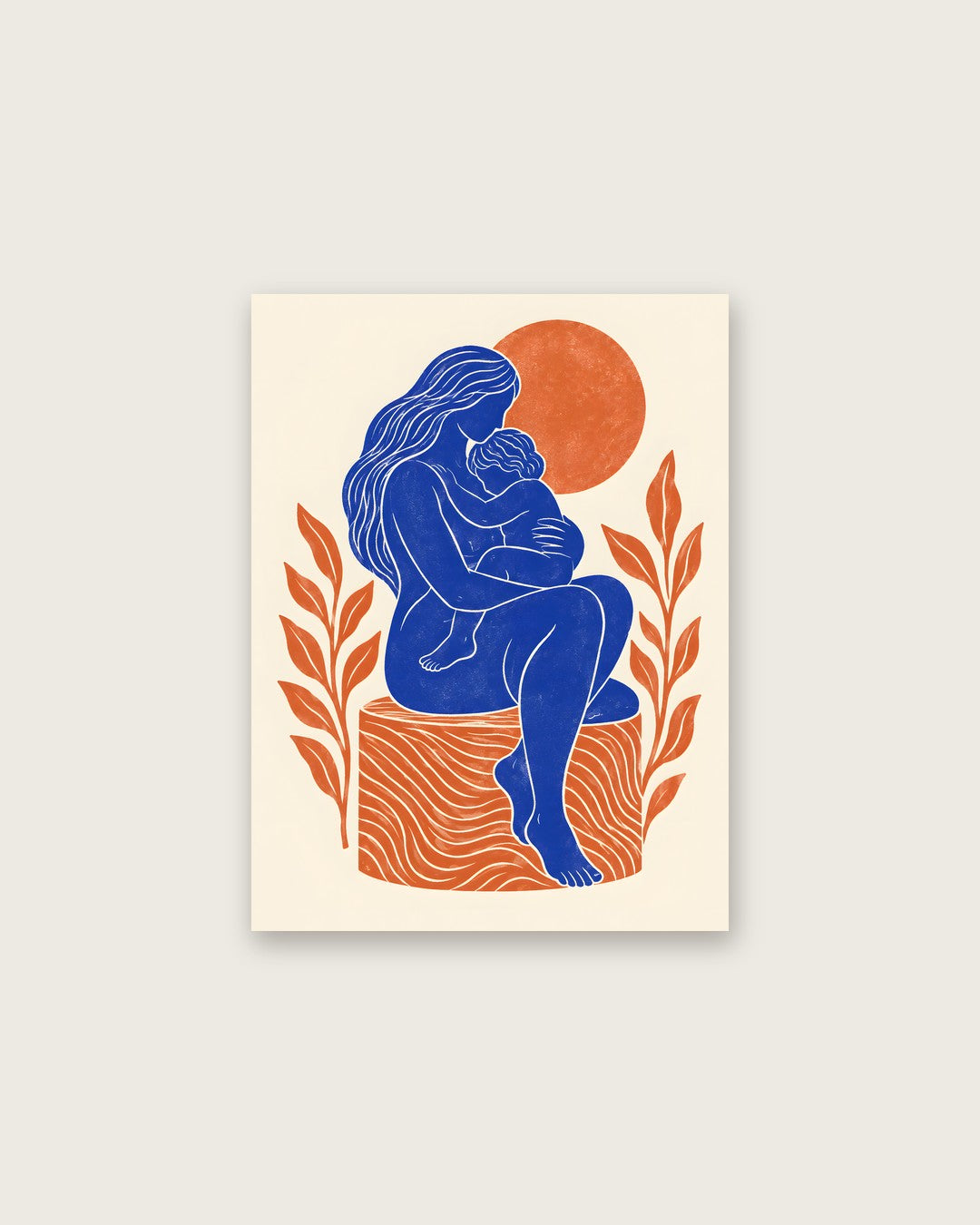 Yavr Johanssen - Linocut Embrace Beneath the Sun