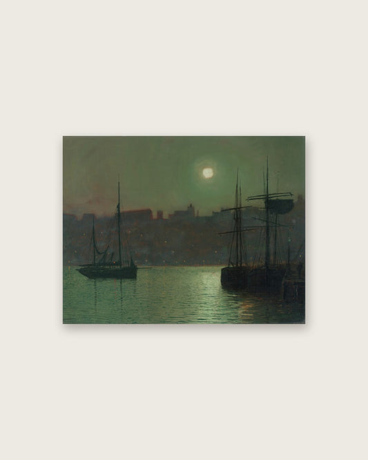 John Atkinson Grimshaw - Harbour by Moonlight